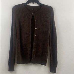 J.crew woman’s brown sweater. Button down